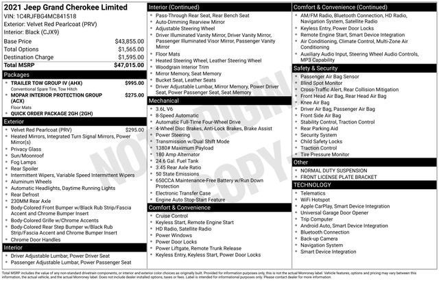2021 Jeep Grand Cherokee Limited 4x4