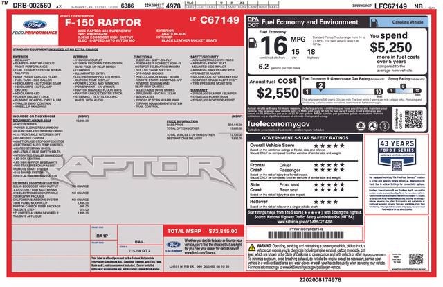 2020 Ford F-150 Raptor