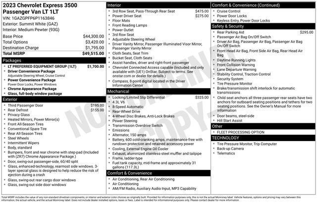 2023 Chevrolet Express Passenger 3500 1LT