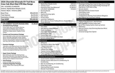 2026 Chevrolet Silverado EV Trail Boss - Max Range