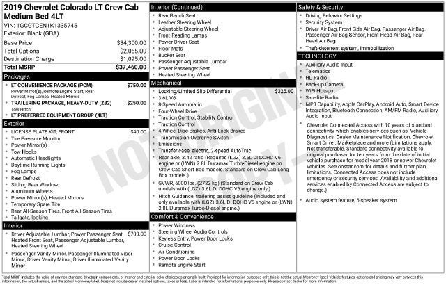 2019 Chevrolet Colorado 4WD LT