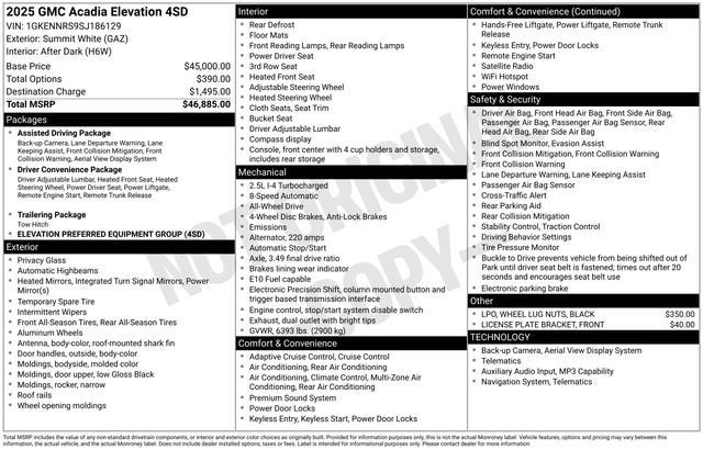 2025 GMC Acadia Elevation