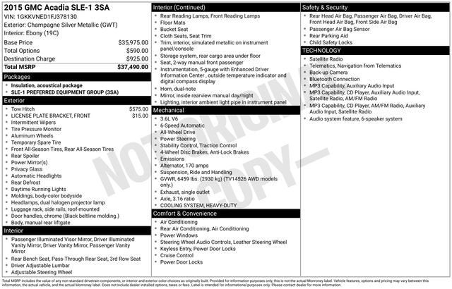 2015 GMC Acadia SLE