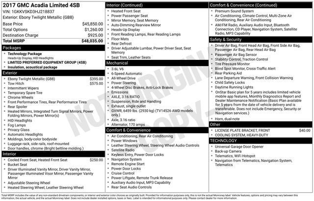 2017 GMC Acadia Limited Limited