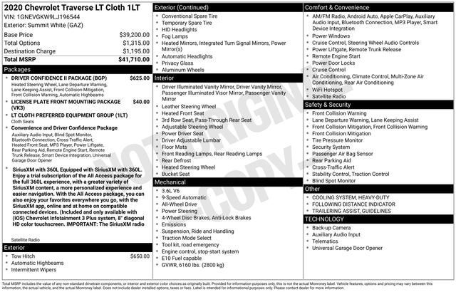 2020 Chevrolet Traverse LT Cloth