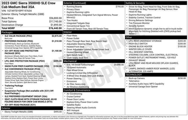 2023 GMC Sierra 3500 HD SLE