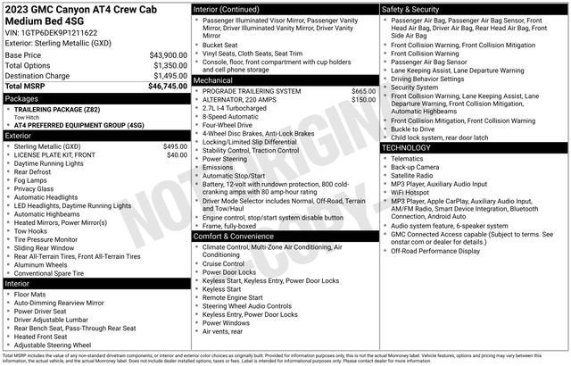 2023 GMC Canyon 4WD AT4