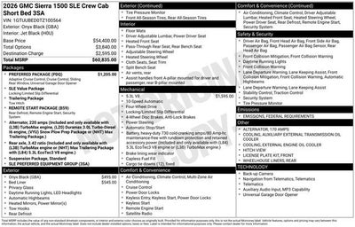 2026 GMC Sierra 1500 SLE