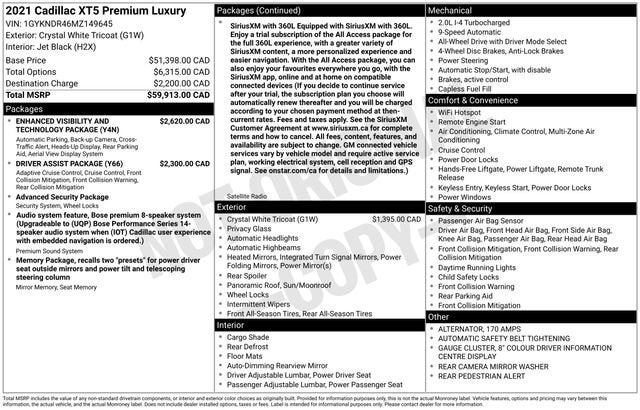 2021 Cadillac XT5 Premium Luxury