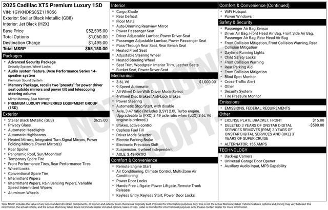 2025 Cadillac XT5 Premium Luxury