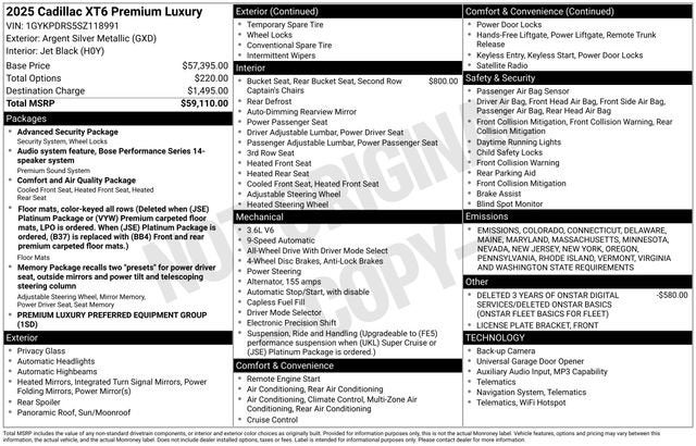 2025 Cadillac XT6 Premium Luxury
