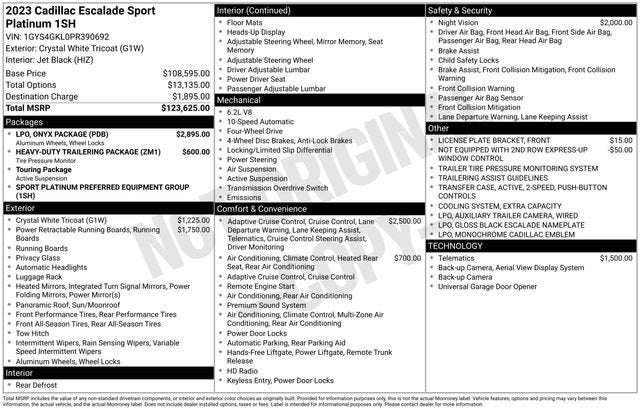 2023 Cadillac Escalade Sport Platinum