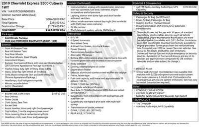 2019 Chevrolet Express Cutaway 3500 Work Van