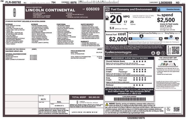 2020 Lincoln Continental Reserve