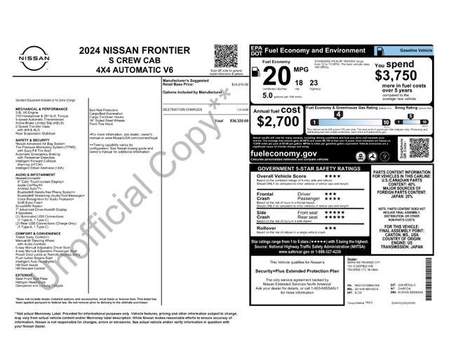 2024 Nissan Frontier Crew Cab S 4x4