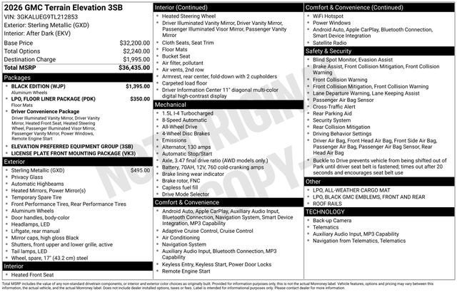 2026 GMC Terrain Elevation