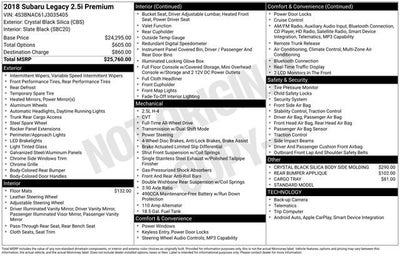 2018 Subaru Legacy 2.5i Premium