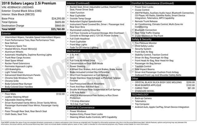 2018 Subaru Legacy 2.5i Premium