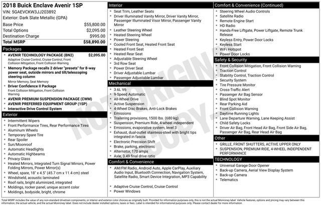 2018 Buick Enclave Avenir