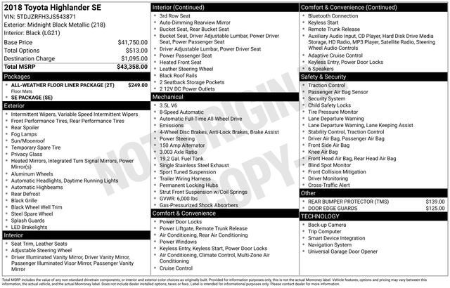 2018 Toyota Highlander SE