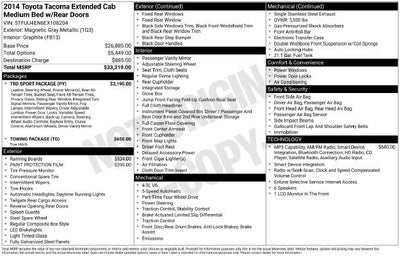 2014 Toyota Tacoma 4WD Access Cab V6 MT (Natl)