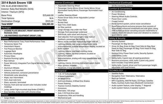 2014 Buick Encore AWD 4dr
