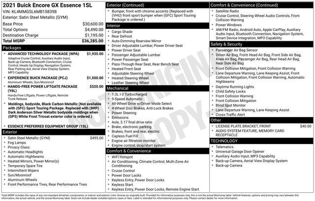 2021 Buick Encore GX Essence