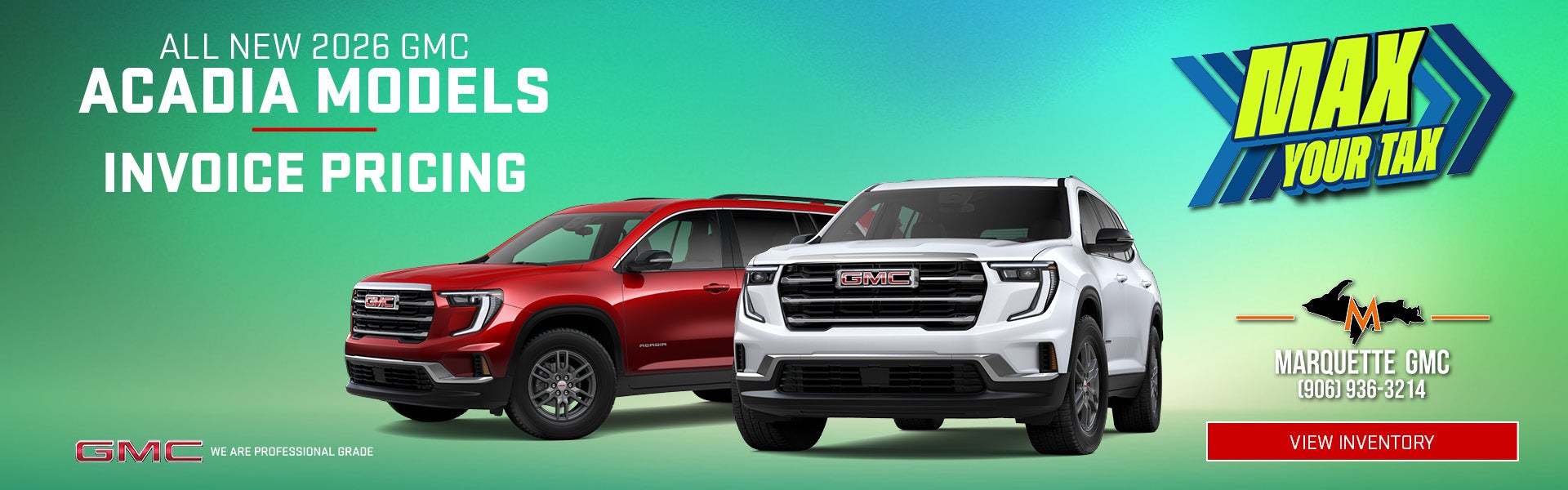 Invoice Pricing on All New 2026 GMC Acadia Models